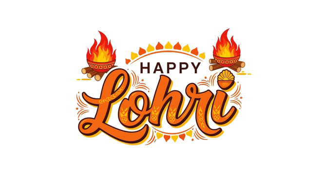 Festive Lohri Celebration Bonfires, Warm Wishes, and Cultural Symbols for a Joyful Harvest