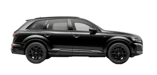 Sleek black SUV profile with dark rims, against a neutral background for clarity and a modern feel