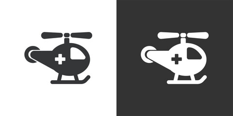 Medical helicopter icon. Solid glyph series icon