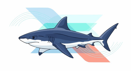 Fototapeta premium shark in the abstract background