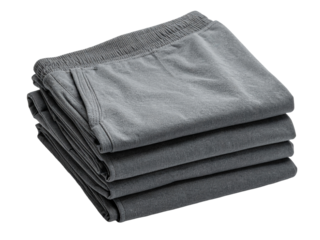 Soft grey sweatpants neatly folded, showcasing comfortable loungewear with elastic waistbands, ideal for cozy indoor or casual sporty outfits.