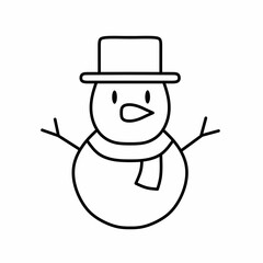 Snowman icon isolated on white background