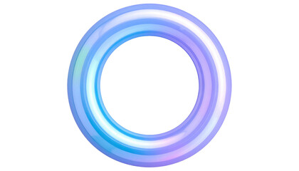 A luminous ring shines with soft hues of blue and lavender, casting a gentle glow against the dark backdrop