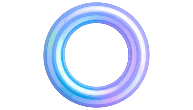 A luminous ring shines with soft hues of blue and lavender, casting a gentle glow against the dark backdrop - Powered by Adobe