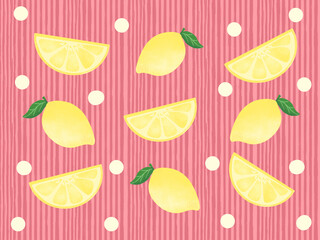 Lemon pattern on lines background 