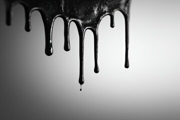 Black liquid dripping
