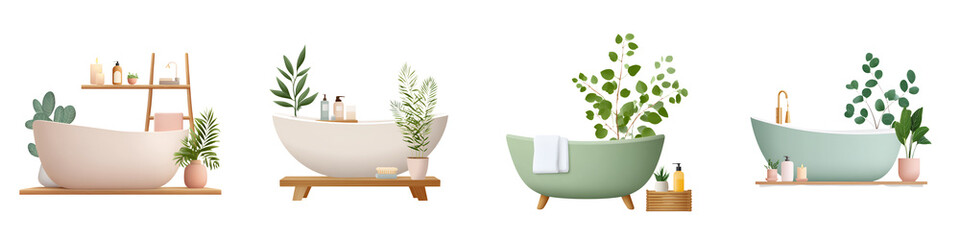 Luxury Bathtub Set: Spa Bathroom Interior Design