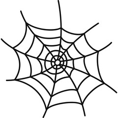 Fototapeta premium Abstract Black Spiderweb Graphic Design On White Background With Circular Patterns And Radial Lines Simple Minimalist Vector Illustration