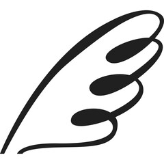 Abstract Black Stylized Wing Silhouette Isolated On White Transparent Background Minimalist Design