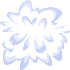 Abstract blue and white explosion shape with soft feathered edges and a bright white center on a transparent background