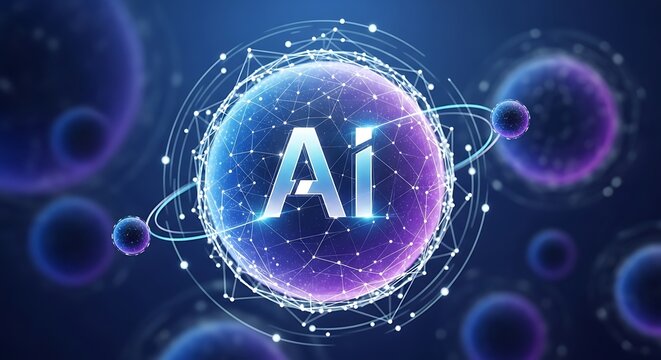 Artificial Intelligence AI Digital Brain Network Technology Concept.
