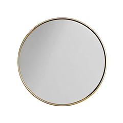 Round gold-framed mirror