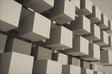 Perspective Blocks Dynamic Dimensions Abstract Pattern