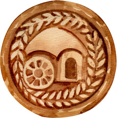 Delicious biscuits element watercolor illustration