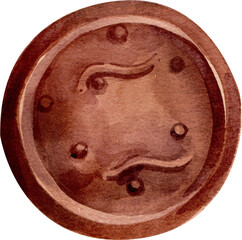 Delicious biscuits element watercolor illustration