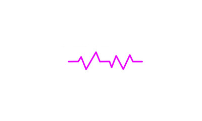 Pink glowing cardiogram pulse wave sign for hospital medical checkup ECG monitor display health and science background illustration on white background
