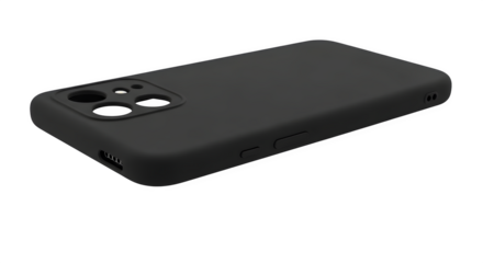 A black silicone phone case isolated on transparent background this sleek and protective cover is designed to safeguard your device from scratches