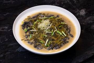Braised Jumping Fish with Pickled Vegetables, Traditional Wenzhou Specialty Dish, Chinese Food