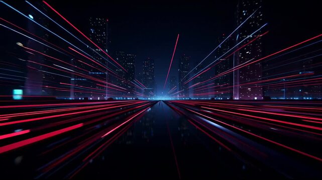 Abstract Futuristic Cityscape Motion Graphics
