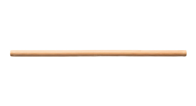 Wooden dowel rod isolated on white background
