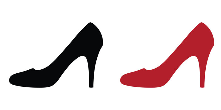Woman high heel vector silhouette, shoe high heel icon