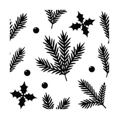 -vector-illustration-of-christmas-greenery---holly.eps