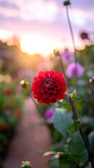 Close-up of a vibrant red flower with a soft, blurred background
