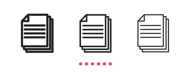 Document icon. Thin line icon vector