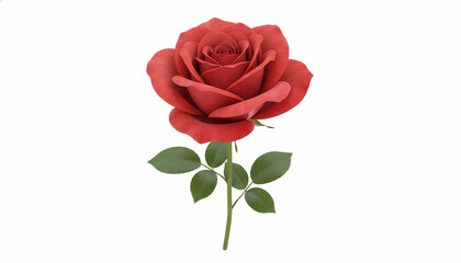 Fototapeta premium red rose isolated on white background