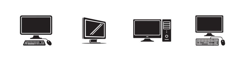 Desktop computer icon, Computer Icon Vector, computer screen symbol icon, Vector illustration EPS 10.
