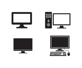 Computer monitor icon, Monitor Display Screen, Simple computer icon set, monitor Symbol icon, Vector illustration EPS 10.