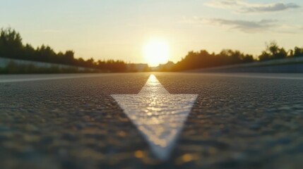 an open road leads toward the golden horizon, promising endless possibilities and a bright journey under the pastel sky