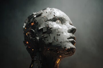Futuristic robot head profile (1)