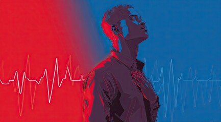 Man in profile, vibrant colors