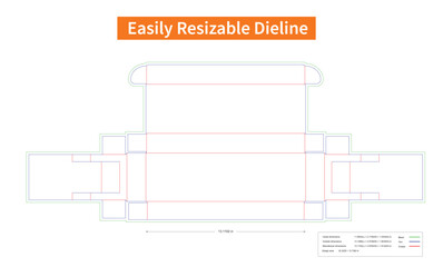 Editable Display box Editable outline, flip top boxes fixed ,Packaging die-cut template.eps
