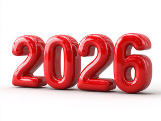 Numbers 2026 Glowing in Cool Red a - New Year Light Display