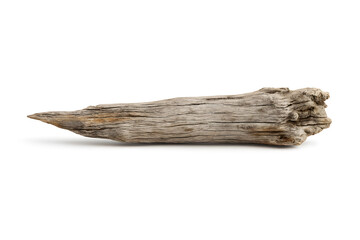 Fototapeta premium Driftwood Piece Isolated on White Background