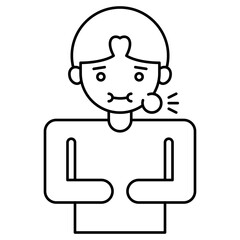 Face Swelling outline icon