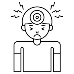 Frontal headaches outline icon