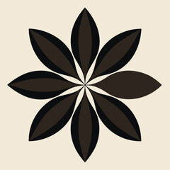 Star Anise Flower Shape With Dark Petals moti