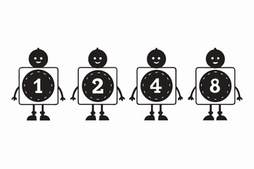 Countdown timer silhouette vector illustration isolated on white background