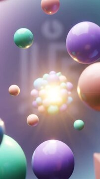 パステル幾何学模様の集中 意思決定3D