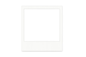 White instant film frame with transparent inner space holding memories and vintage moments