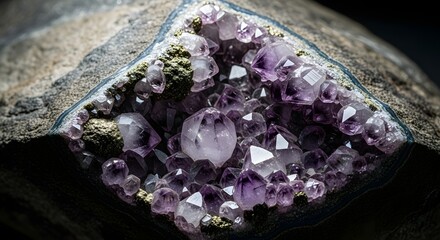 Amethyst Geode A Stunning Cluster of Purple Crystals Displayed