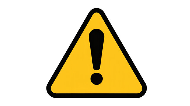 Clear warning symbol with exclamation mark alerts to danger