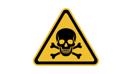 Warning skull and crossbones danger symbol graphic