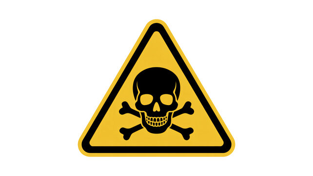 Warning skull and crossbones danger symbol graphic - Powered by Adobe