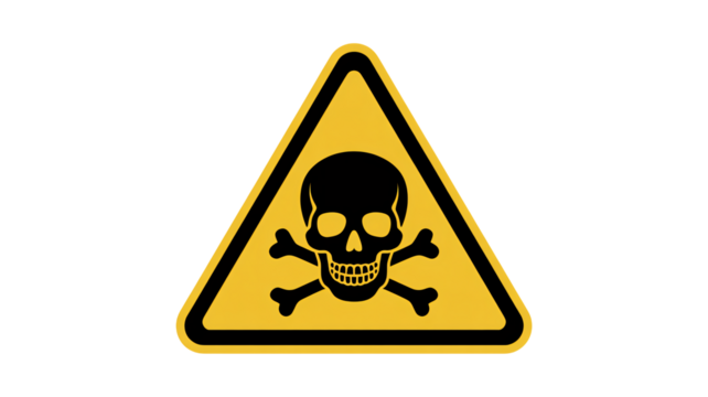 Warning skull and crossbones danger symbol graphic