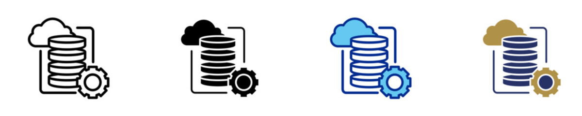 Data Storage  Icon Set Multiple Style Collection
