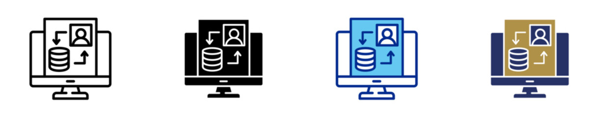 Transactional Data  Icon Set Multiple Style Collection
